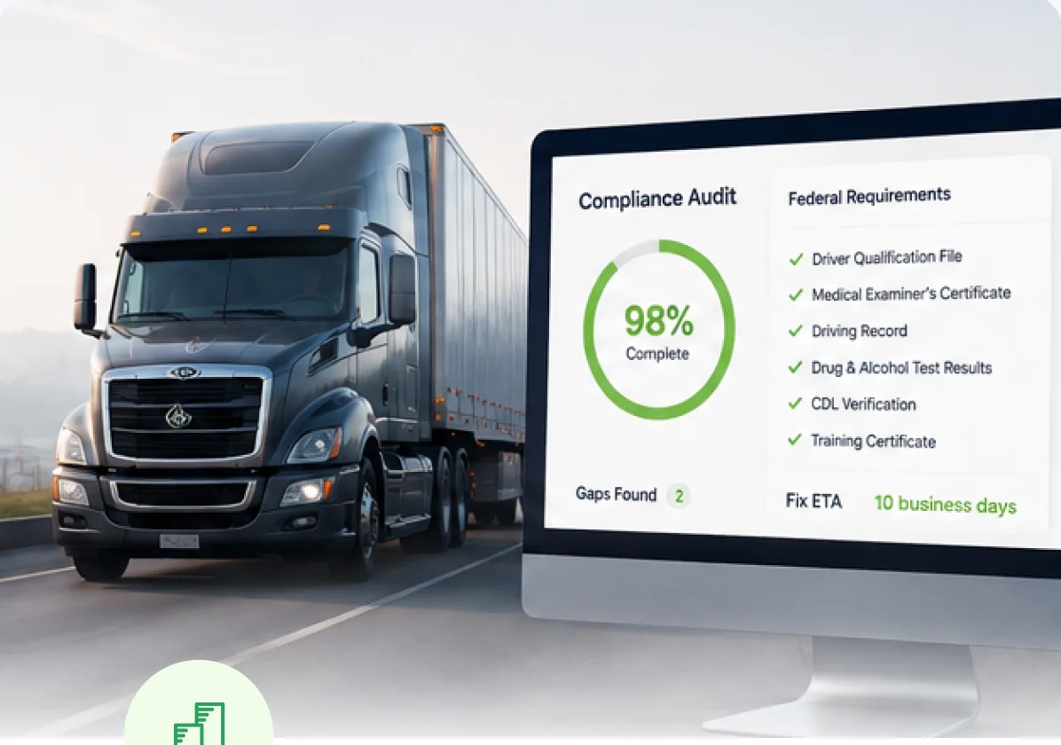 A compliance audit on screen